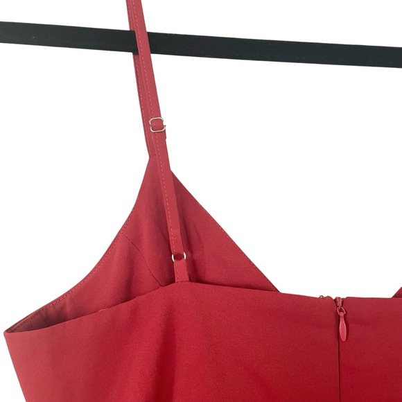 Lulus Reinette Midi Spaghetti Stap Rust Zippered Dress Women's Size Small NWT! - Picture 8 of 13